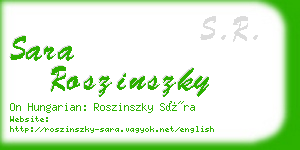 sara roszinszky business card